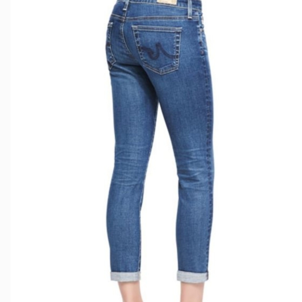 AG Premiere Skinny Straight Rolled Ankle Crop Jean